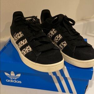 Adidas Black and Cream Campus 00s Sneakers with Animal Print-Hard to Find!!